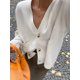 thumbnail image 3 of Cárdigan informal de manga larga para mujer, suéter holgado de un solo pecho con bolsillo y cuello en V, ropa de calle para otoño, 2024, 3 of 5