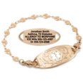 thumbnail image 1 of MedicEngraved Rose Gold Stainless Steel Custom Medical Alert Bracelet - 5mm Heart Link, 1 of 7