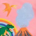 thumbnail image 5 of Toddler Girls Dinosaur Pink Shirt Kids Volcano Print Tee Tops Little Child Short Sleeve Summer Outfit, Sizes 2-7T, 5 of 7