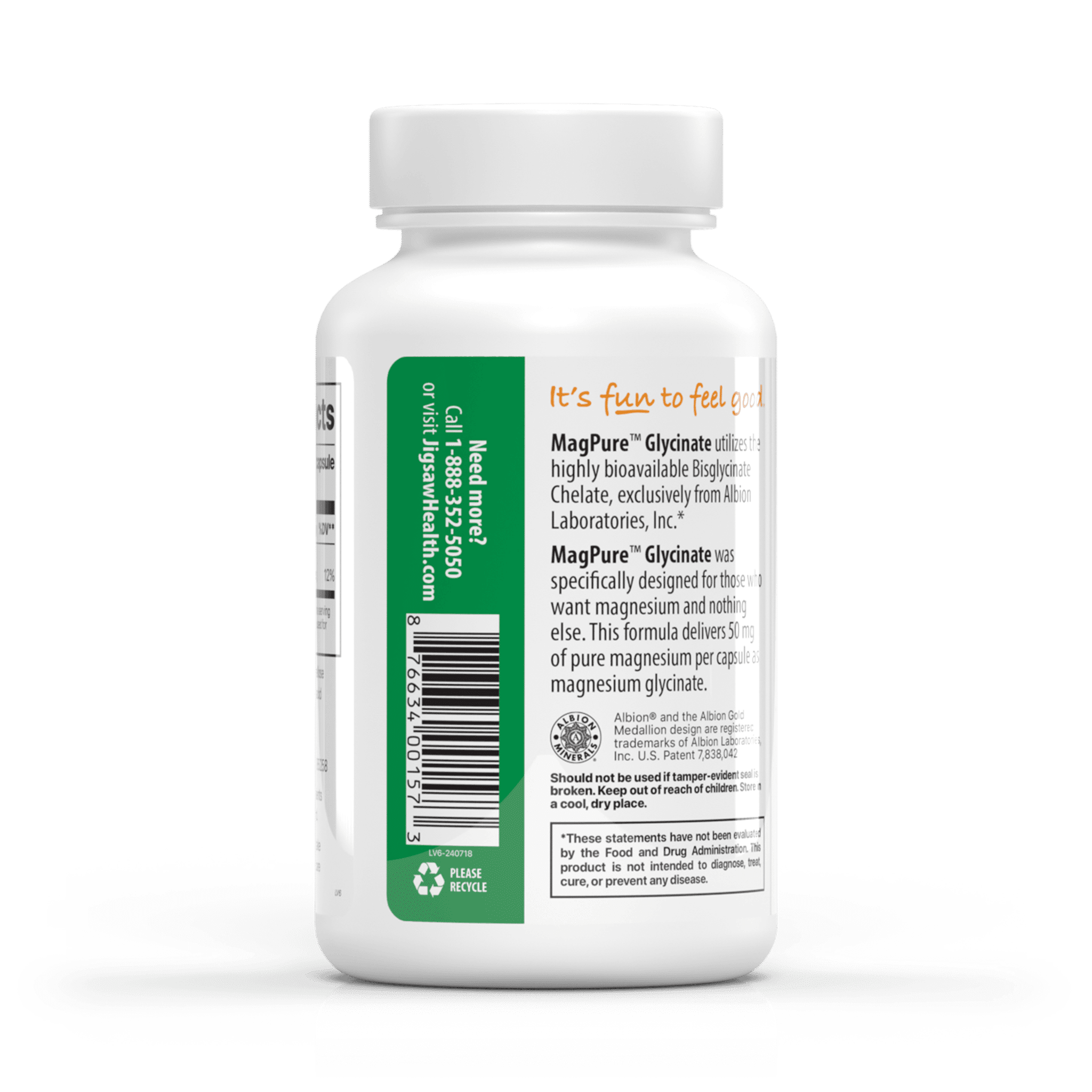 Jigsaw Health MagPure Glycinate, 120 Capsules