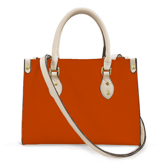 Purse Tote Bag for Women Leather Handbag, Satchel Shoulder Crossbody Top Handle Bags for Work Travel, BROWN Mahogany, WHITE