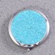 thumbnail image 4 of EeaseMX 1 espejo plegable creativo de doble cara, espejo cosmético portátil con diamantes de imitación para niñas y mujeres, color azul cielo., 4 of 7