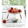 thumbnail image 3 of Yamazaki Home Countertop Pedestal Tray, White, Steel + Wood, Supports 3.3 pounds, Minimal Assembly, 3 of 7