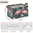 thumbnail image 7 of Yayeee Foldable Storage Basket for Shelves with Handles Set of 2 Waterproof Cloth Bins, Flamingo Leaves Pattern, 7 of 7