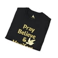 thumbnail image 4 of Pray Believe and Manifest Unisex Softstyle T-Shirt, 4 of 4