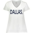 thumbnail image 3 of Inktastic Dallas in Blue Text Women's Plus Size V-Neck T-Shirt, 3 of 5