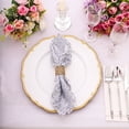 thumbnail image 4 of Balsa Circle 20x20 in Silver Sequined Geometric Design Tulle Net Fabric Table Napkin Party Events Decorations Supplies, 4 of 8