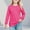 Hot Pink, variant on fnnxnal Girls' Pink Long Sleeve Shirt - 95% Polyester 5% Spandex, Crew Neck Kids Top with Chest Pocket, Loose Fit for Ages 6-12, Casual Daily Wear (Sizes 120-160),Size 7 T