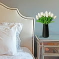 thumbnail image 3 of 10pcs White Artificial Tulip Flowers 13.5" - Silk Flowers Bouquets for Easter, Mother's Day, Wedding Decor - Home Kitchen Table Centerpieces (Bulk Set), 3 of 7