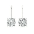 thumbnail image 3 of Clara Pucci 4Ct Synthetic White Sapphire Round Cut VVS1 Lever Back Drop Dangle 14k Solid hypoallergenic Gold Designer Earrings For April, 3 of 7