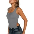 thumbnail image 2 of Womens Going Out Crop Tops Backless Tank Tops Summer Y2k Teen Basics Cute Clothes Light Gray XS, 2 of 7