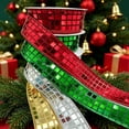 thumbnail image 5 of Clearance Under $2 Wired Ribbon with Shiny Grid Front and Satin Backing for Christmas Crafts - 10 Yards, 5 of 5