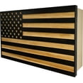 thumbnail image 6 of Wood Gray Carved American Flag 2-3 Gun Storage Magnetic Lock Pistol Safe Cabinet Decor, 6 of 7