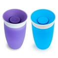 thumbnail image 3 of Munchkin® Miracle® 360° Spoutless Sippy Cup, 10 oz, Blue/Purple, Unisex, 2 Pack, 3 of 6