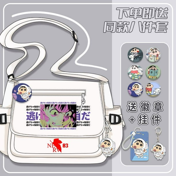 Bolso bandolera de regalo con estampado de gran capacidad de estudiantes masculinos y femeninos con dibujos animados de anime Neon Genesis Evangelion