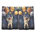 thumbnail image 7 of Yayeee Kitchen Curtains Tier Pair Light Filtering 27"x24" Rod Pocket Short Cafe Window Panel, Watercolor Astronaut, 7 of 7
