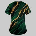 thumbnail image 5 of EHTMSAK Women Scrub Tops with Pocket Floral Nurses Uniform Workwear Tunic Casual Short Sleeve V-Neck Clinic Blouse Carer Top on Clearance Dark Green L, 5 of 7