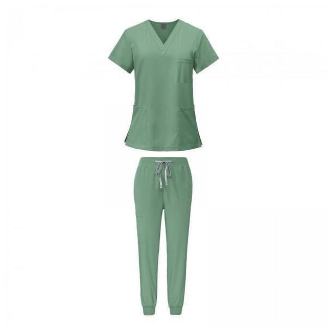 2x Conjunto De Uniforme Médico Femenino, Ropa De Trabajo De Enfermera Lavable A Máquina Para Salón De Belleza