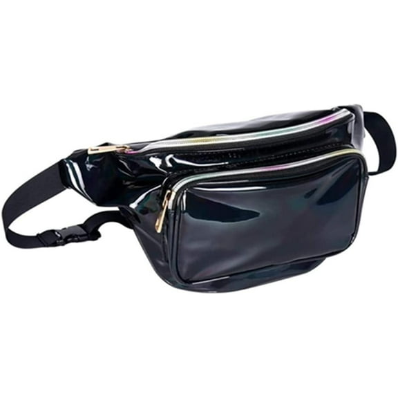 EONQY Waist Bag, Holographic Fanny Pack for Women/Men Waterproof Resistant Crossbody Waist Bag with Adjustable Belts for Travel, Party, Festival Rave, Running, Hiking