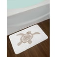thumbnail image 2 of Turtle Bath Mat, Hand Drawn Floral Tortoise Vortex and Spiral Lines Built in Flappers, Plush Bathroom Decor Mat with Non Slip Backing, 29.5" X 17.5", White and Chestnut Brown, by Ambesonne, 2 of 2