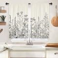 thumbnail image 4 of Small Kitchen Curtains Cafe Curtains Floral Leave Plant Botanical Wildflower Rod Pocket Farmhouse Pattern Herb Living Room Bedroom Window Drape Treatment Fabric 2 Panels 27.5 x 39 Inch, 4 of 6