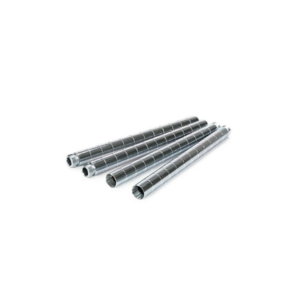 HSS Steel 12" Extension Pole 1" Diameter 1.2 mm Thickness Chrome 4-Pack, Hardware