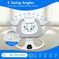 thumbnail image 6 of Baby Swing with Bluetooth Remote, 5-Speed Gentle Rocking, Portable Infant Swing for Newborn 0-12M up to 26lbs, Gray, 6 of 7