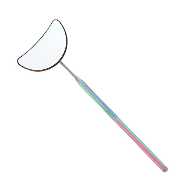 Espejo de pestañas de patrón de media luna de acero inoxidable multicolor de Unique Bargains