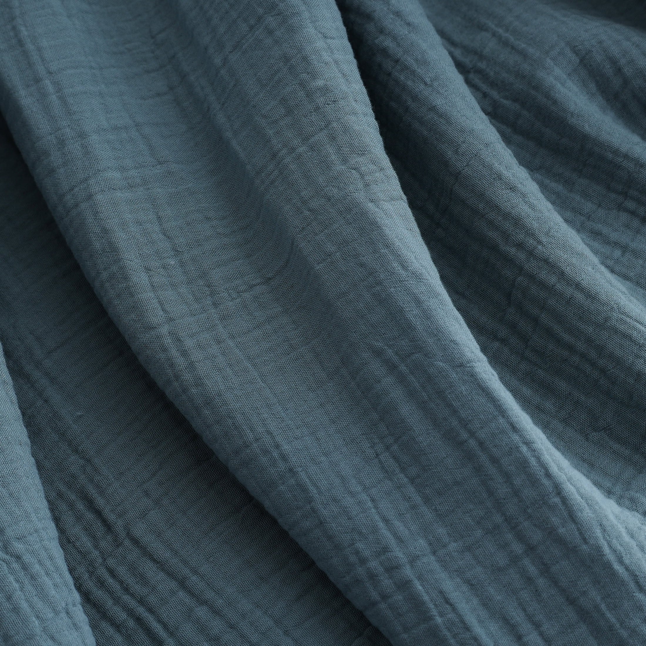 Better Homes & Gardens Gauze Reverse to Cozy Knit Super Soft Throw Blanket, Oversized, Nimbus Blue