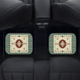 thumbnail image 4 of Renewold Car Floor Mats 4 Pack Universal Fit Front & Rear Rubber Auto Rugs Full Set, Car Interior Decoration for SUV Van Truck Sedan, Southwest American Tribal Teal Beige, 4 of 7