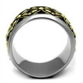 thumbnail image 3 of Luxe Jewelry Designs Two-Tone Gold Ion Plated Stainless Steel Epoxy Black Jet Men's Ring - Size 12, 3 of 4