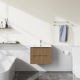 thumbnail image 5 of Goodyo 24" Wall-Mount Bathroom Vanity with White Basin Sink Floating Bathroom Cabinet in Walnut, 5 of 9
