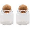 thumbnail image 1 of Salero y pimentero de vidrio con tapón de roble, juego de 2, transparente Vhermosa Utensilios de Cocina, 1 of 5