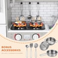 thumbnail image 4 of MAMIZO Play Kitchen for Kids, Wooden Chef Pretend Toy Kitchen w/Washing Machine, Water Dispenser, Stove, Real Sound & Light, Telephone, Range Hood, Oven, Sink for Toddler Preschooler Age 3+ (Gray), 4 of 8