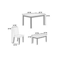 thumbnail image 6 of Dining Table 5pc Dining Set Espresso Finish Faux Leather 3x Chairs Bench Tufted Seat Faux Marble Top Dining Room, 6 of 6