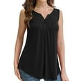 thumbnail image 3 of SIEANE Womens Tank Tops Sleeveless Summer Tunic Tops with Buttons Shirts,Black-L, 3 of 4