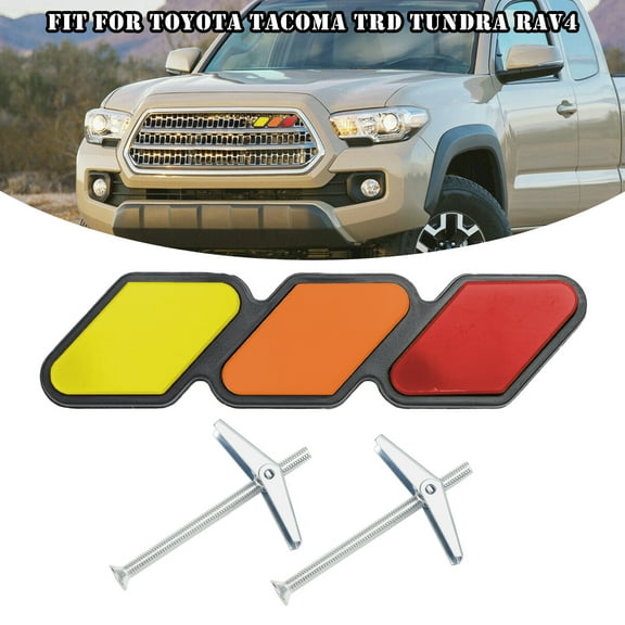 Tri-Color Grille Badge Emblem Car Accessories for Toyota Tacoma TRD Tundra RAV4