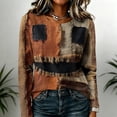 thumbnail image 4 of Halloween Shirts for Women 2026 Plus Size Long Sleeve Funny Pumpkin Print Tops Cute Vintage Teacher Shirts Casual Holiday Clothes Brown 3XL, 4 of 6