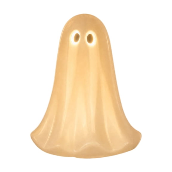 Halloween Ghost Led Night Lamp,5.9" Plastic Glowing Ghost Table Light Figurine, Cute Halloween Ambient Tabletop Statue Decor for Desk Bedroom Shelf Ornament Gifts