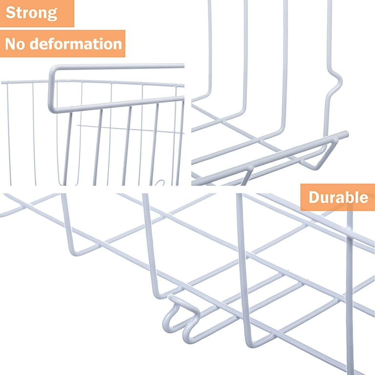 Mainstays White Wire Under Cabinet Baskets - 2 Count - Measures  16x10.25x5.5 in - Walmart.com