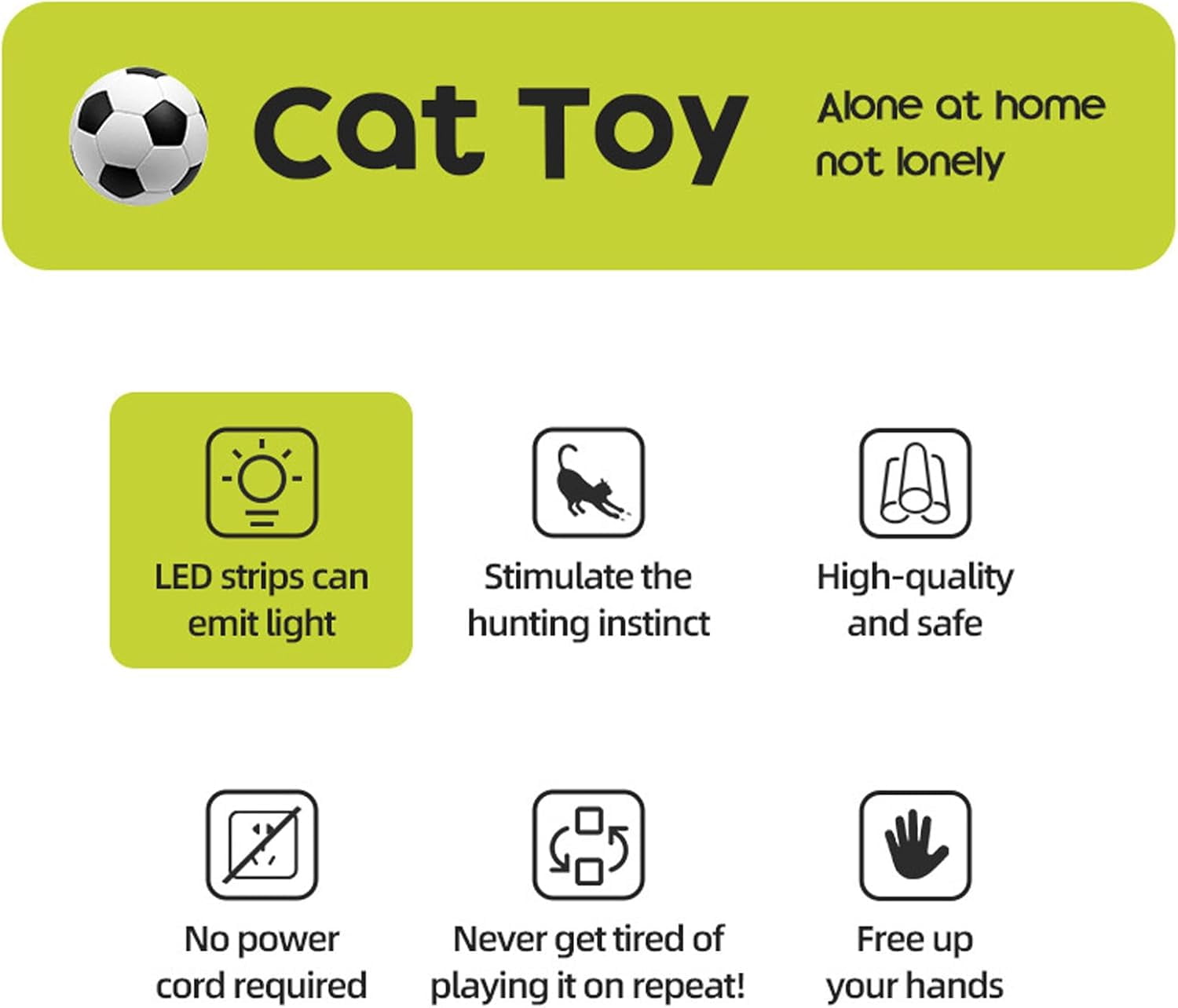 Cat Balls Toys for Indoor, Electric Interactive Soccer Ball with Catnip, Stimulating Cat Toy for Exercise, Training, Hunting Simulation, Mental Stimulation, Scratching, Floor Play, Outdoor, Travel