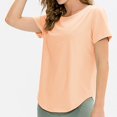 thumbnail image 7 of Baqcunre Womens Tops,New Loose Yoga Breathable Sports Casual Elastic Quick Drying Top T Shirt Workout Tops for Women,Gym Tops for Women Shirts for Women Beige S-XXL, 7 of 7