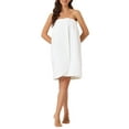 thumbnail image 2 of Bata de baño para mujer Inspire Chic, toalla envolvente, toallas de spa con gorro de ducha para baño XL blanca, 2 of 6