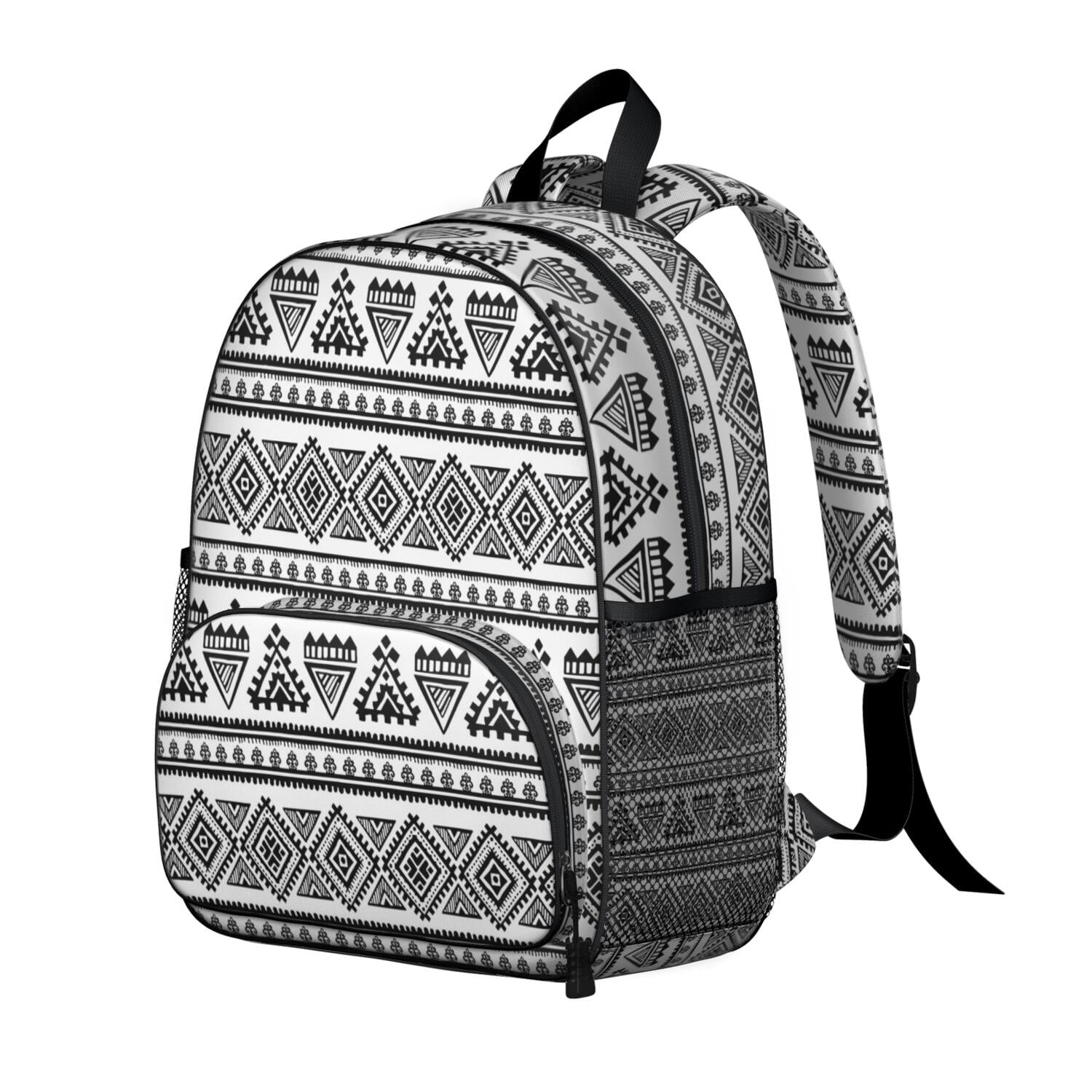 Abstract Vintage Geometric Hippie Retro Style Breathable Padded Backpack