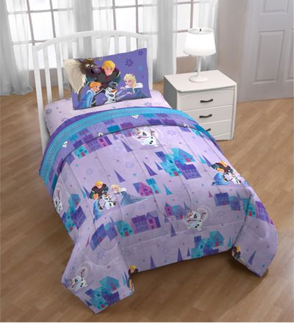 Disney Frozen Olaf Family Ties 4 Piece Kids Twin Bedding Set Plus Bonus Tote