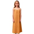 thumbnail image 5 of dazeni Teen Girls Backless Cami Dresses Spaghetti Strap Sleeveless House Dress Long Sundress with Back Tie Summer Beach Clothes, 5 of 8