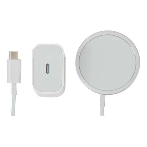 Kit Cubo Tipo C Carga Rápida Y Cargador Inalámbrico Blanco Genérico Inalmabrico
