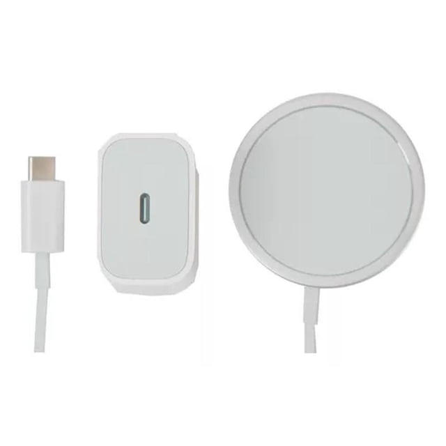 Kit Cubo Tipo C Carga Rápida Y Cargador Inalámbrico Blanco Genérico Inalmabrico