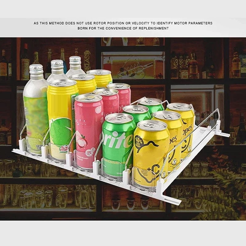 (410MM) Canned Beverage Push Rack Beverage Thruster Dispenser Storage For Soda Can Self-Pushing Kitchen Counter Organizer Fridge Shelf