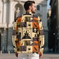 thumbnail image 4 of Uourmeti Polyester Men's Blazer with Halloween Patchwork, Slim Fit Casual Sport Coats for Formal Events and Halloween Parties, Halloween Patchwork, 4 of 9